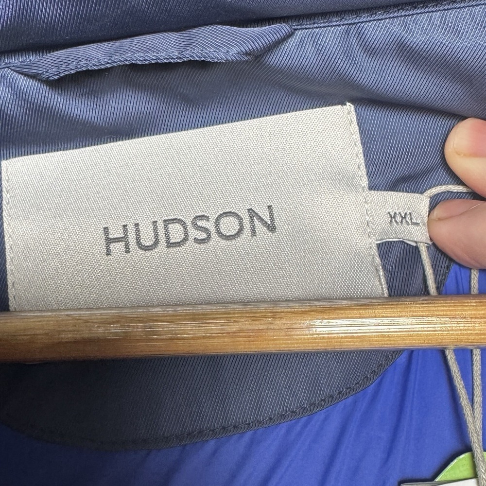 HUDSON Free Thinkers 2XL Puffer Jacket Full Zip Blue Lightweight NWT Mens - Picture 7 of 10